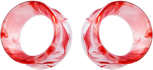 1 Pair Acrylic Smoke Solid Double Flare Ear Gauges Tunnels 8mm-25mm Stretcher PurpleGreen Grey Red Woman Man Body Piercing Jewelry