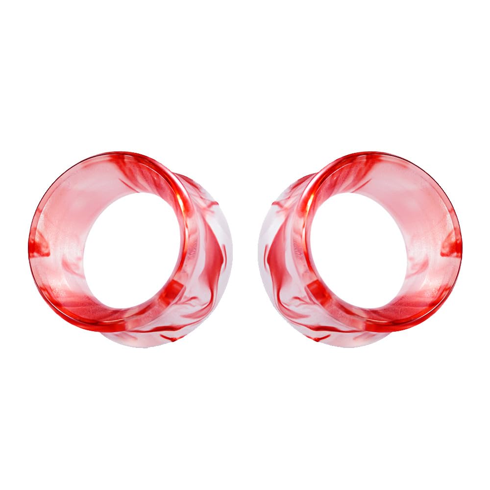 1 Pair Acrylic Smoke Solid Double Flare Ear Gauges Tunnels 8mm-25mm Stretcher PurpleGreen Grey Red Woman Man Body Piercing Jewelry