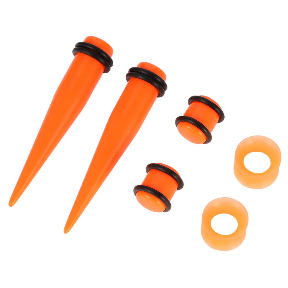 50 Pieces Ear Stretching Kit 14G-00G Acrylic Tapers and Plugs + Silicone Tunnels - Ear Gauges Expander Set Body Piercing Jewelry