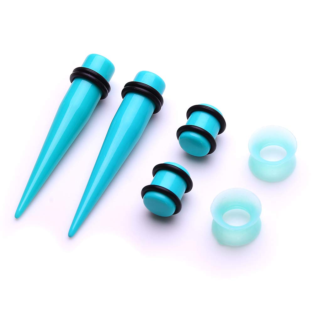 50 Pieces Ear Stretching Kit 14G-00G Acrylic Tapers and Plugs + Silicone Tunnels - Ear Gauges Expander Set Body Piercing Jewelry