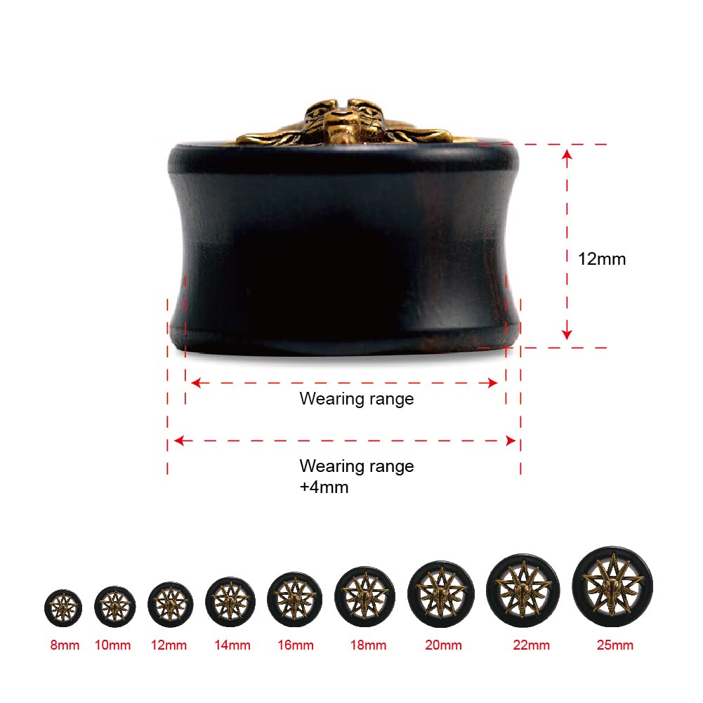 2PCS Organic Red Sandalwood Hollow Double Flared Ear Gauges Tunnels Expander Tree Of Life Jewelry For Man For Woman Body Piercing Jewelry 0g-1 inch.