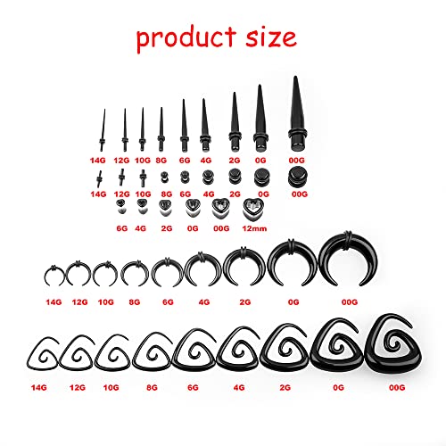 Ear Gauges Stretching Kit 14G-00G Acrylic Sprial Tapers Plugs Expander Sets Heart Tunnels Piering Jewelry Horeseshoes Taper For Ears