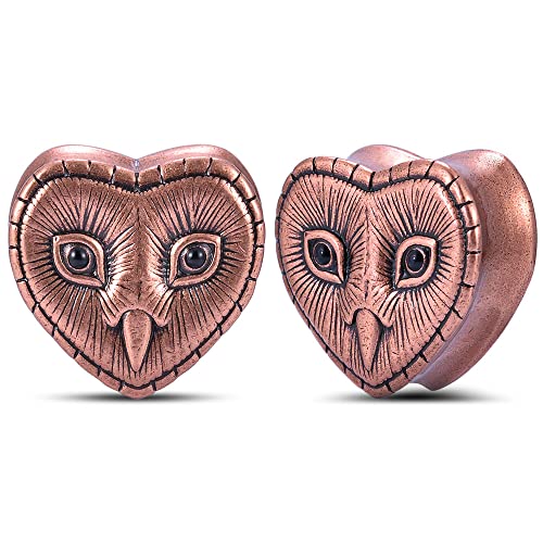 2PCS Ear Gauges Double Flared Plugs Sweet Cool Ear Stretcher Expander Heart Shape Gauge Earrings For Women Cute Piercings 0g-1"