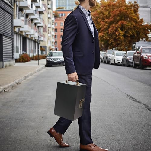 Bamboo Box with Combination Lock, Decorative Box with Handle, Large Storage Stash Box Set, Removable Dividers, 3 Glass Jars, Bamboo Herb Roller, Tray Insert & Smell Proof Accessory Tools Kit (Black)