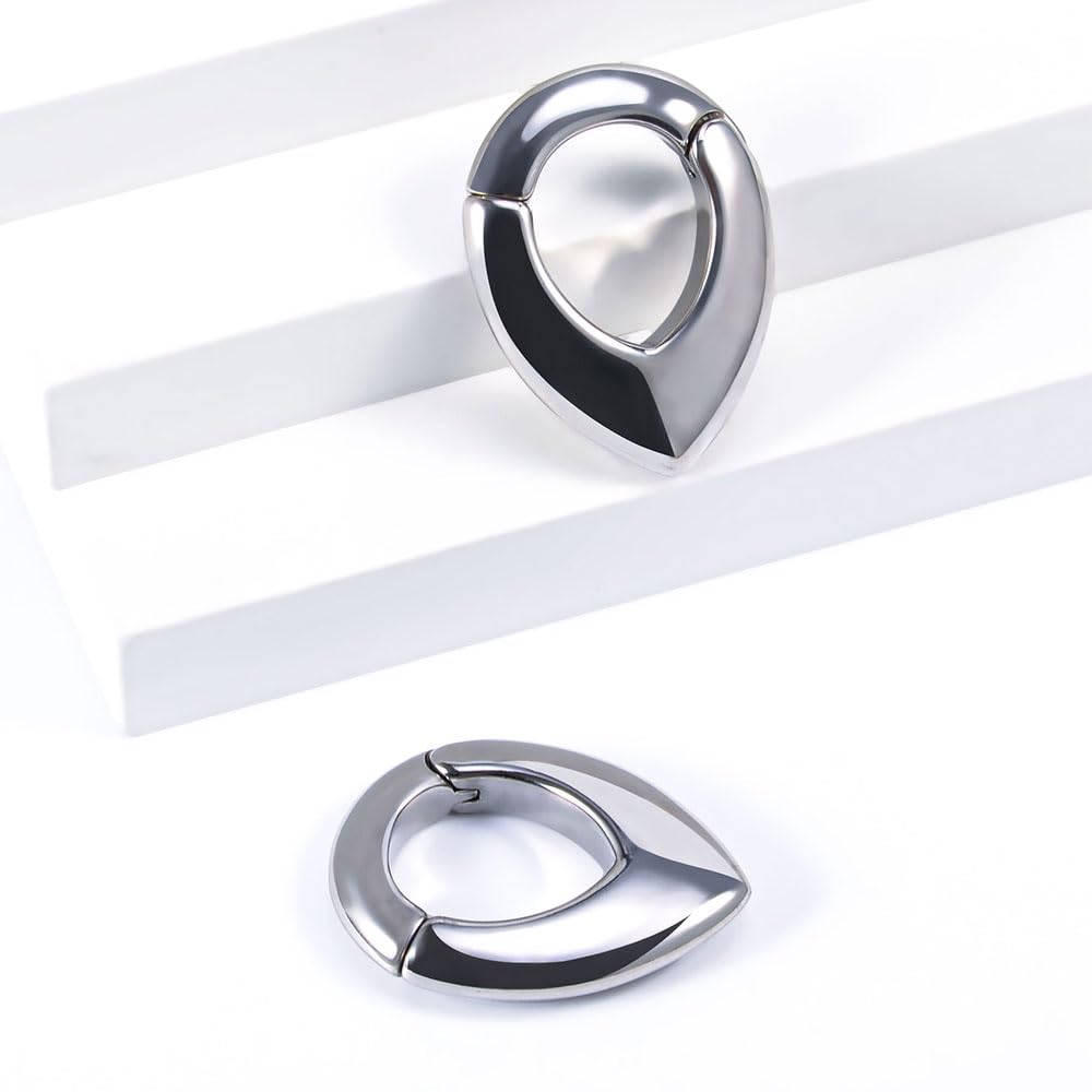 Ear Hanger Weights for Stretched Ear Lobe Stainless Steel Ear Gauges 2g(6mm) Ear Plugs Tunnels Body Piercing Jewelry Kit