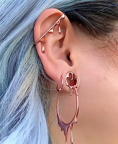 2PCS Cool Water Drops Ear Tunnels Plugs 316 Stainless Steel Ear Gauges Hypoallergenic Earring Expanders for Stretched Piercing Body Jewelry