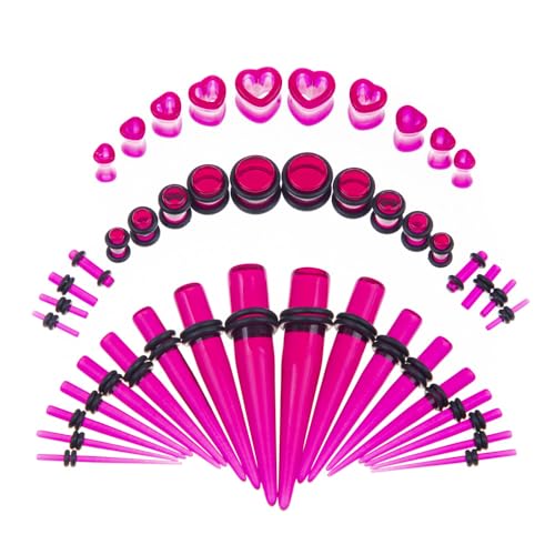 Ear Gauges Stretching Kit 14G-00G Acrylic Sprial Tapers Plugs Expander Sets Heart Tunnels Piering Jewelry Horeseshoes Taper For Ears