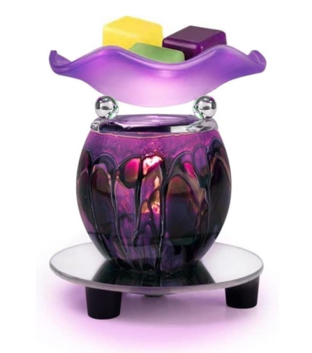 HUNANBANG 3 in 1 Electric Oil Diffuser Warmer Scented Wax Warmer Candle Wax Melt Warmer Wax Melter Fragrance Wax Burner(LW-Purple2)