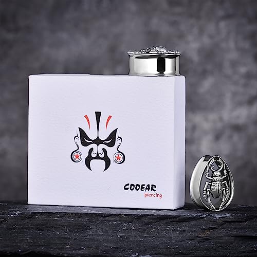 COOEAR 1 Pair Double FLared Tear Drop Ear Tunnels Piercing Stainless Steel Scarab Gauges Silvery Earrings Plugs 0g to 1".