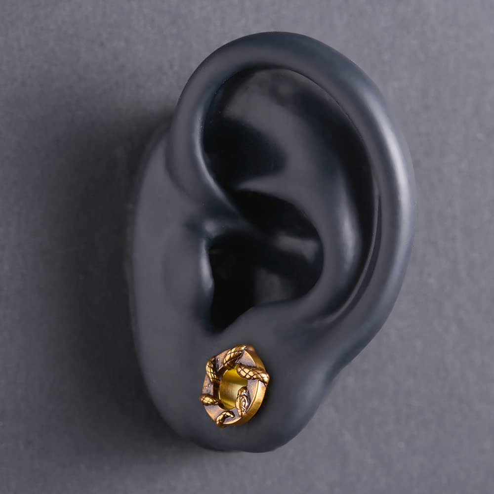 2PCS Stainless Steel Ear Gauges Screw Back Fit Tunnels For Ear Articulated Snake Cool Ear Stretchers Expander Double Flared Body Piercing Jewelry 0g-1inch