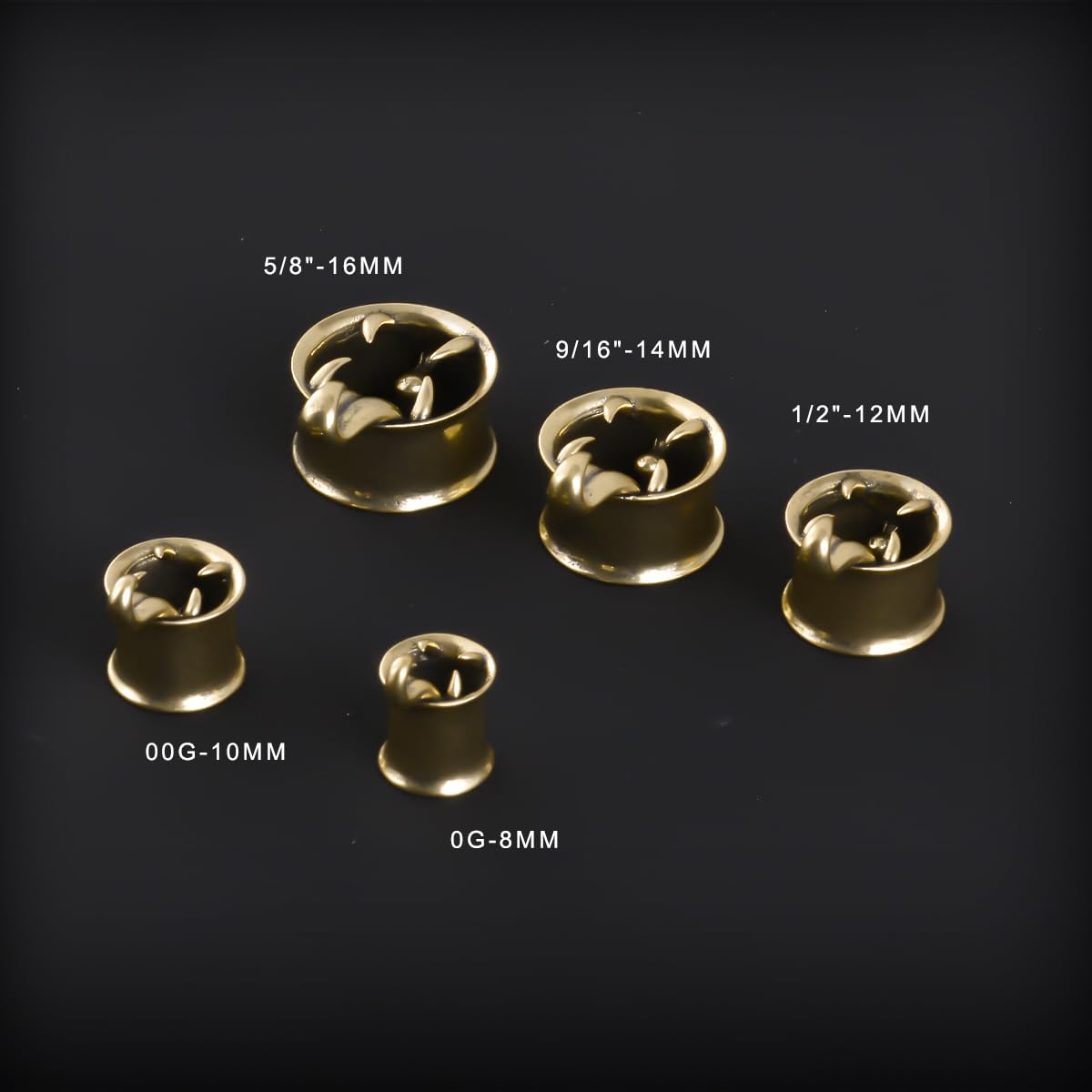 1 Pair Vintage Gauge For Ear Gothic Punk Waterdrop Plug Gauge Dangle Hanger Brass Saddle Tunnels Double Flared Ear Gauge Cool Women Body Piercing Jewelry