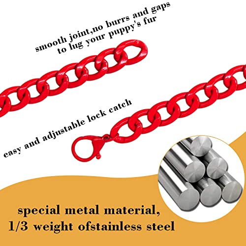 18K Gold Plated Dog Chain Collar-3/4 Inch (20mm) Width Cuban Link Durable Dog Necklace, Cute Fashion Pet Collar for Pit Bulldog, Light Metal Jewelry Bold Chain Puppy Accessories (26 inch, Gold)