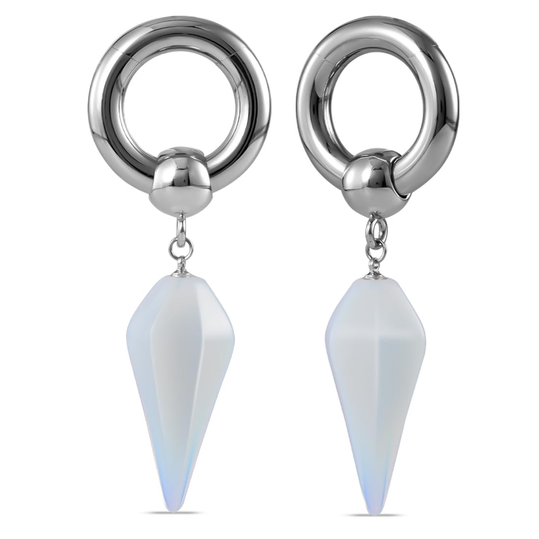 2g Ear Hanger Heavy Dangle Gauge Plug For Women 6mm Ear Weight For Stretched Ears Opal Gauge Tunnels For Ear Women Body Piercing Jewelry