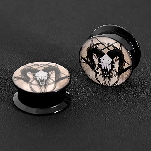1 Pair Acrylic Solid Screw On Ear Plugs Tunnels Jack Skellington Scream Resin Allergy Free Stretche Nightmare Before Christmasr For Women Men Body Piercing Jewelry