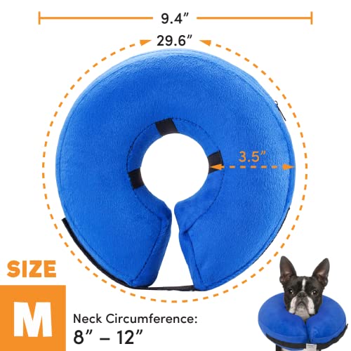 BENCMATE Protective Inflatable Collar for Dogs and Cats - Soft Pet Recovery Collar Does Not Block Vision E-Collar (X-Large, Blue)