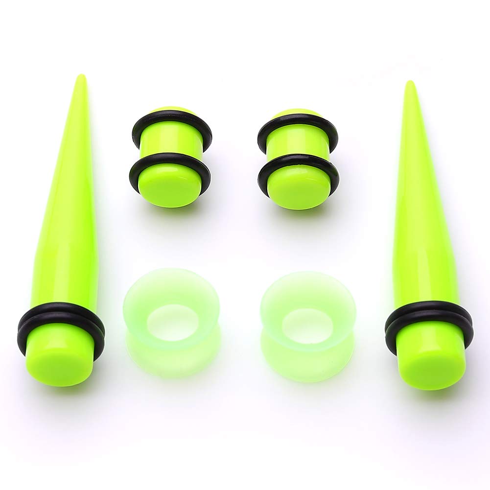 50 Pieces Ear Stretching Kit 14G-00G Acrylic Tapers and Plugs + Silicone Tunnels - Ear Gauges Expander Set Body Piercing Jewelry