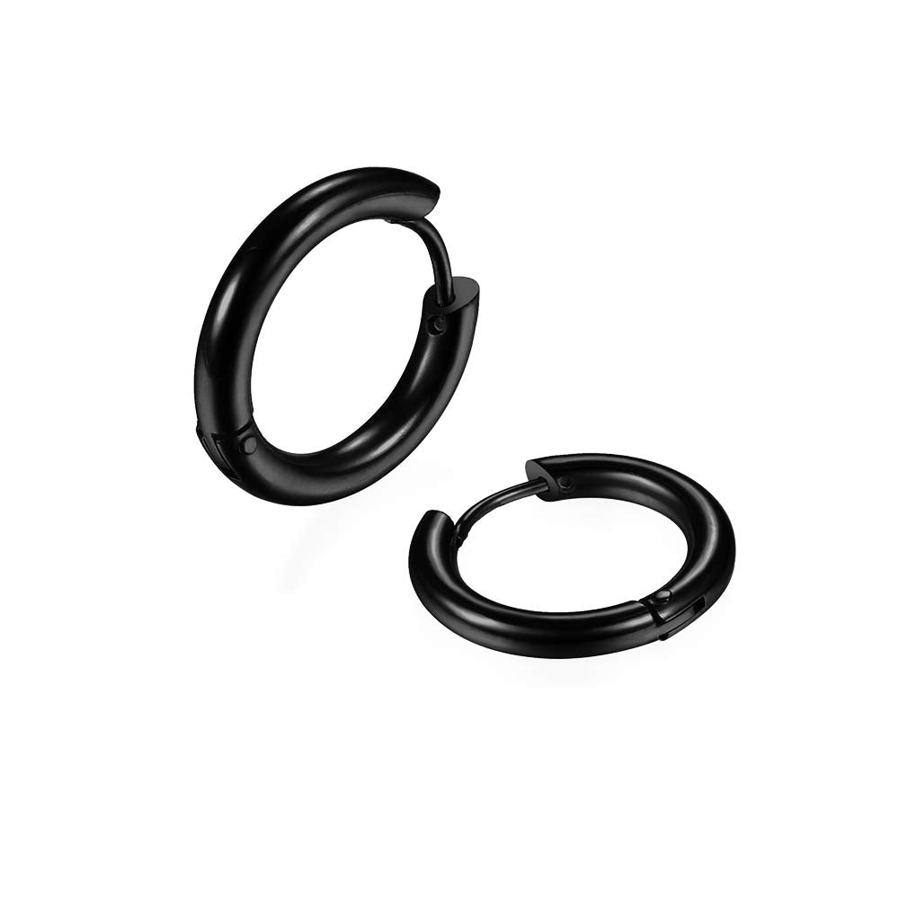 316L Surgical Stainless Steel Huggie Hoop Earrings 6mm 8mm 10mm 11mm 12mm 14mm Hypoallergenic Earrings Hoop Cartilage Helix Lobes Hinged Sleeper Earrings For Men Women Girls