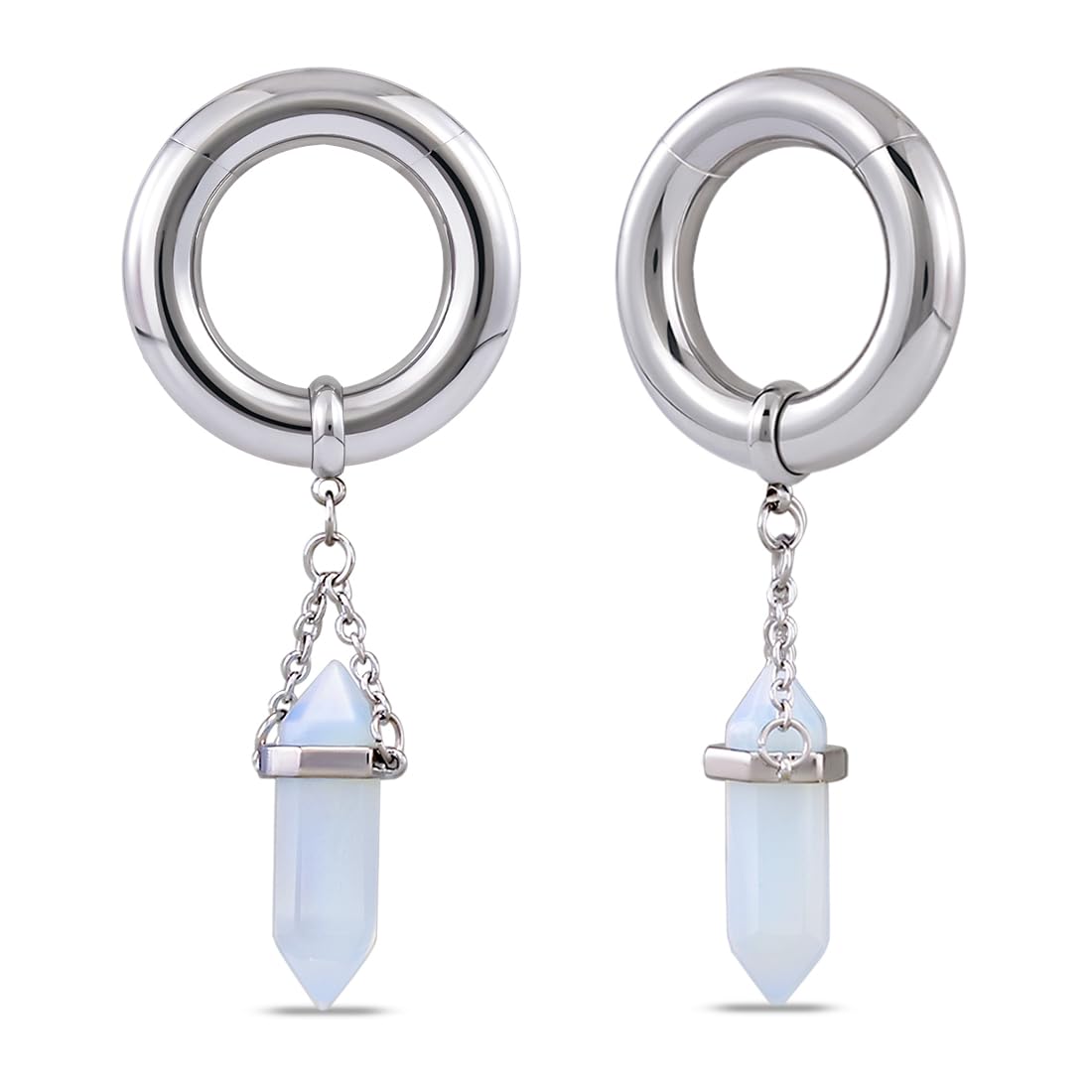 2g Ear Hanger Heavy Dangle Gauge Plug For Women 6mm Ear Weight For Stretched Ears Opal Gauge Tunnels For Ear Women Body Piercing Jewelry