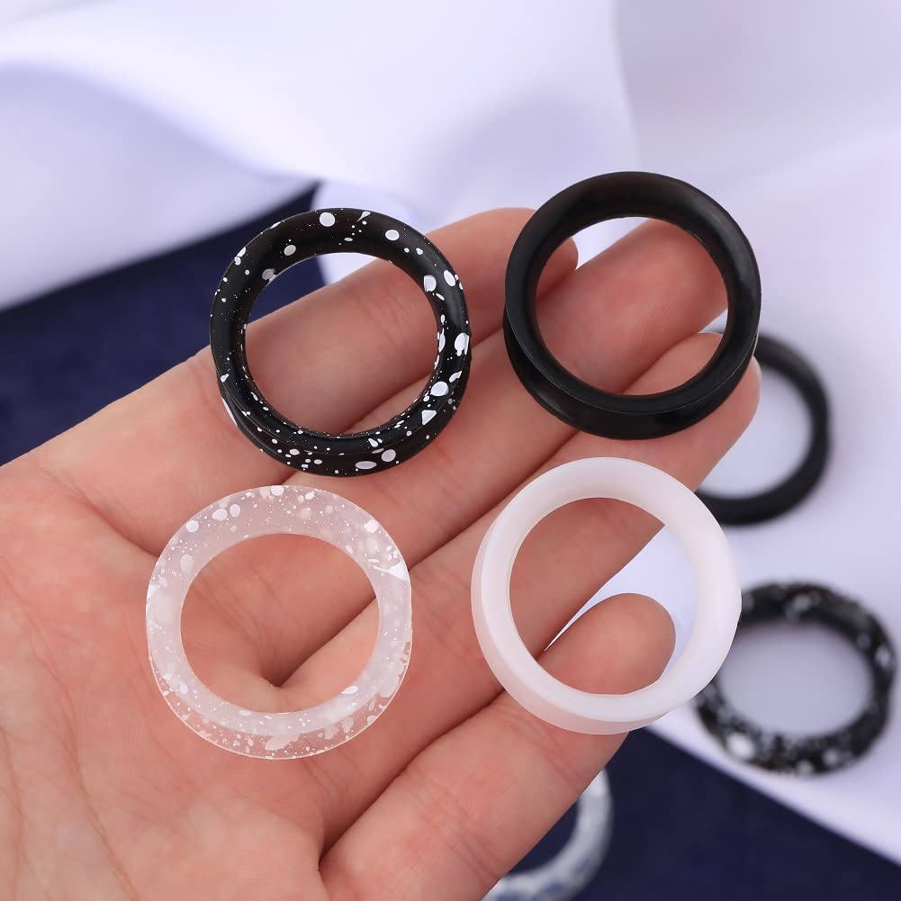 OUFER 8PCS Silicone Ear Gauges Flexible Ear Tunnels Plugs Stretchers Expander Double Flared Flesh Ear Piercing Jewelry for Women Men