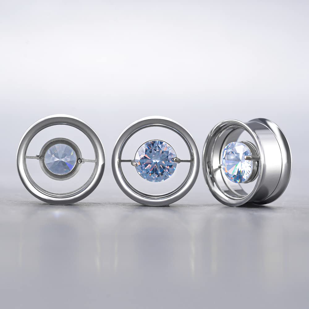 2PCS Stainless Steel Screw On Ear Gauges Tunnels Hollow For Men Women Body Piercing Jewelry 8mm-25mm