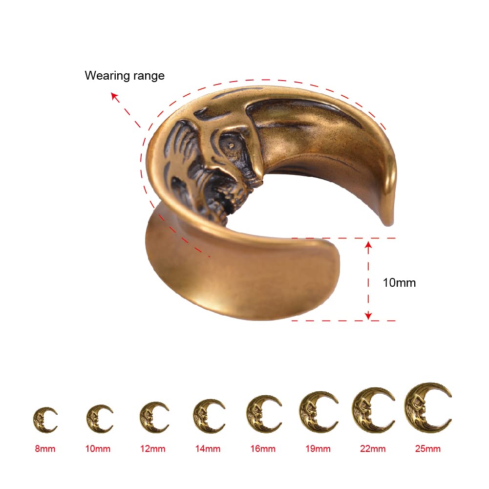 2PCS Moon Ear Gauges Ear Plugs and Tunnels Gauge for Ears Expander Piercing Gauge 10mm-25mm(00g-1")