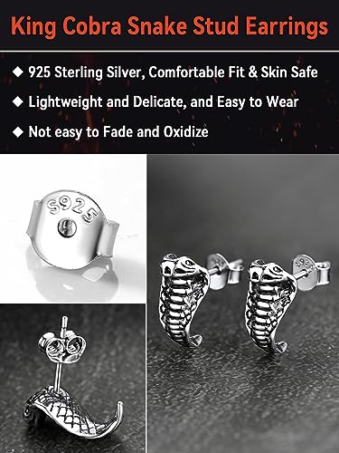 FaithHeart Dragon/Dinosaur/Snake Hoop Earrings for Men, Sturdy Stainless Steel Punk Biker Animals Hypoallergenic Jewelry, Gift Box