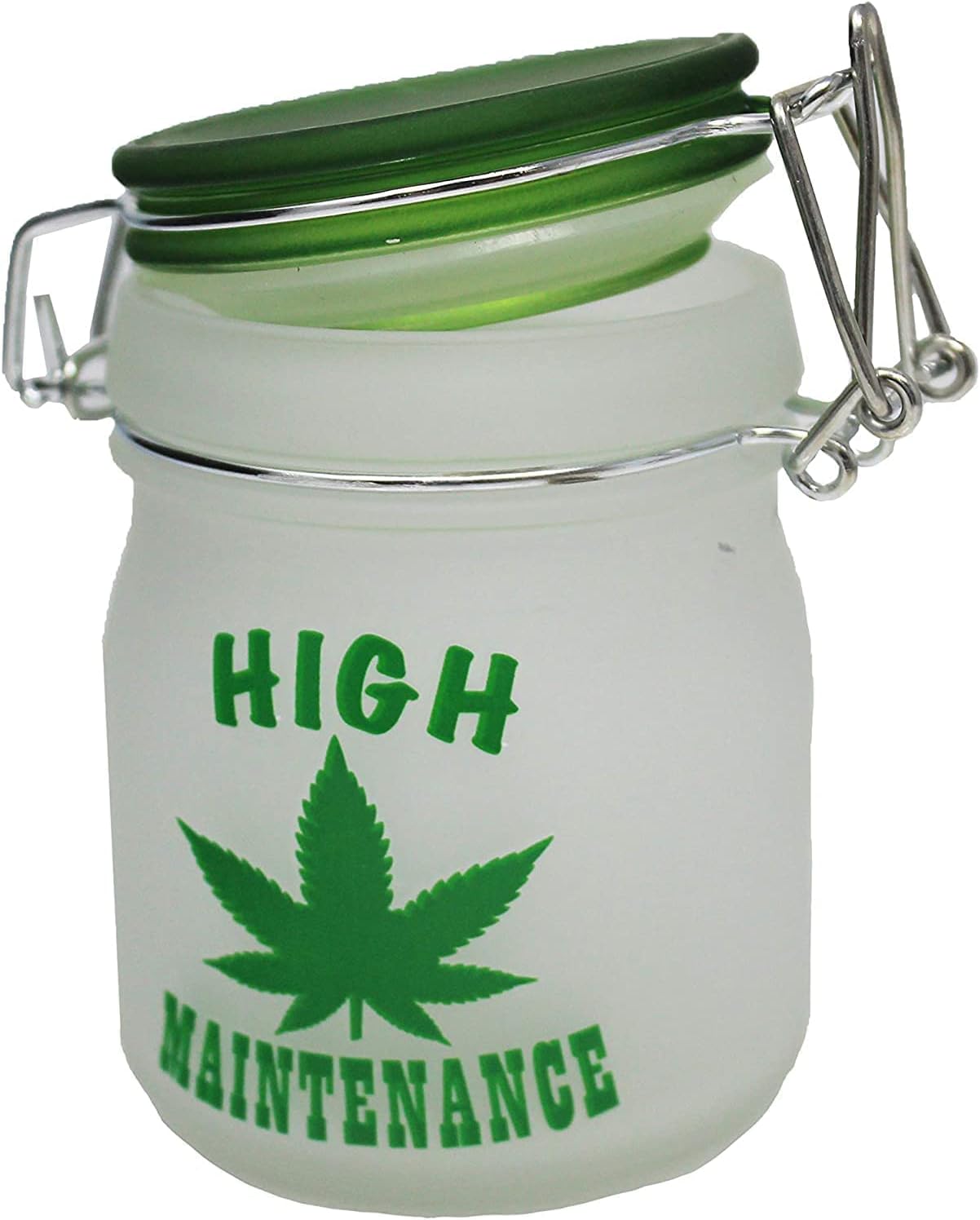 Airtight Glass Storage Jar Medium 3.75" Tall (Frosted Hi Maintenance)