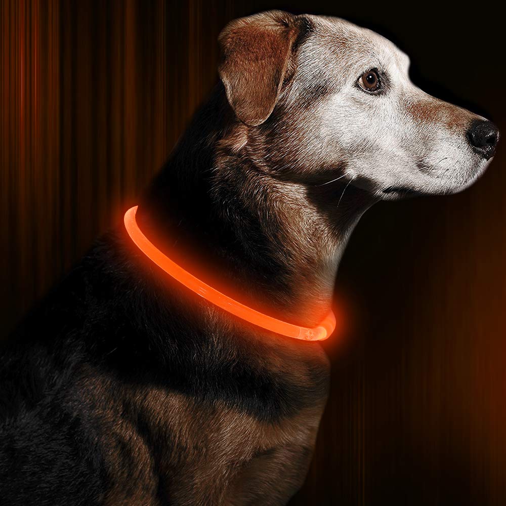 BSeen LED Pet Collar, USB Rechargeable, Glowing for Night Safety, Fashion Light up Collar for Small Medium Large Dogs (Pink)