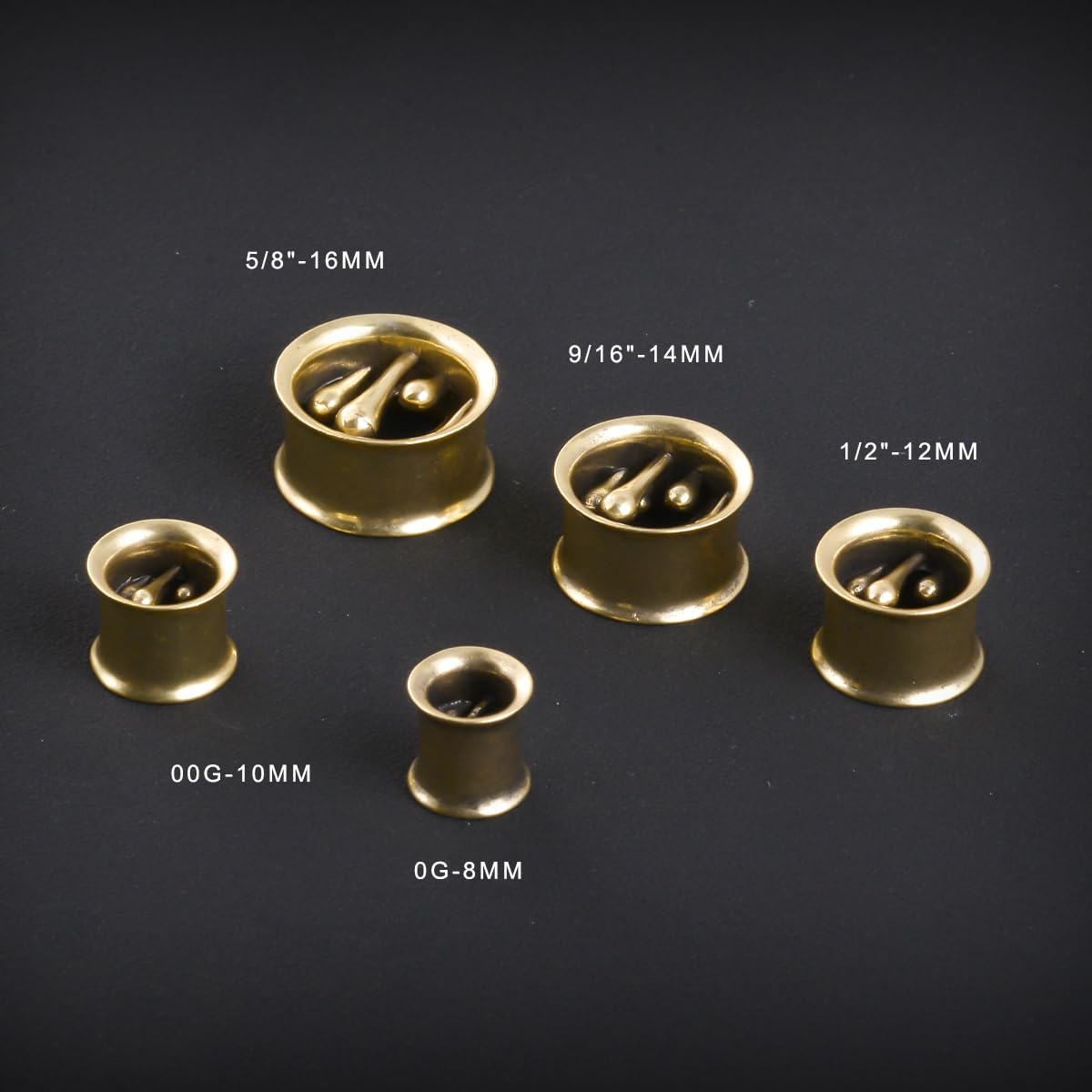 1 Pair Vintage Gauge For Ear Gothic Punk Waterdrop Plug Gauge Dangle Hanger Brass Saddle Tunnels Double Flared Ear Gauge Cool Women Body Piercing Jewelry