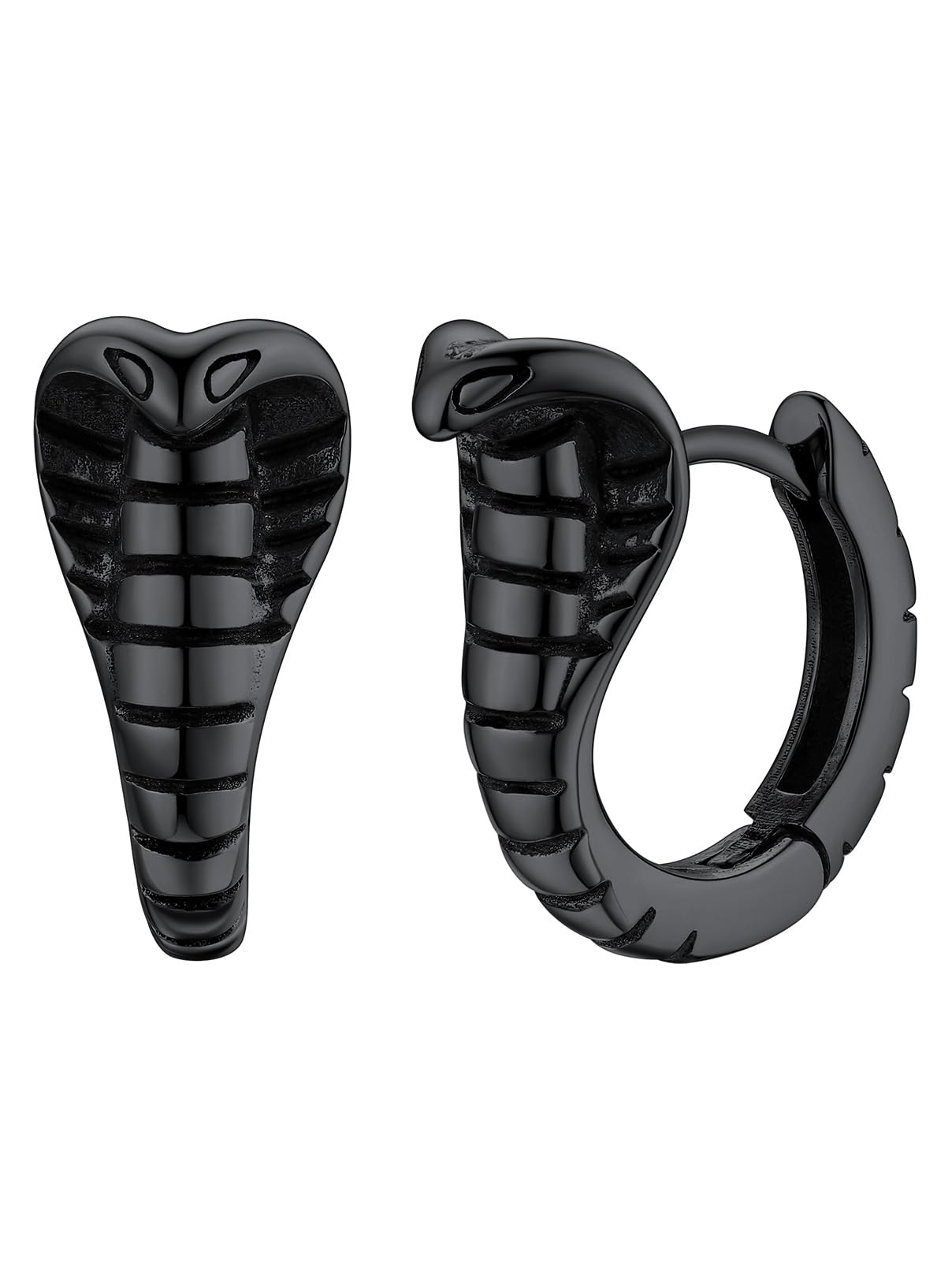 FaithHeart Dragon/Dinosaur/Snake Hoop Earrings for Men, Sturdy Stainless Steel Punk Biker Animals Hypoallergenic Jewelry, Gift Box