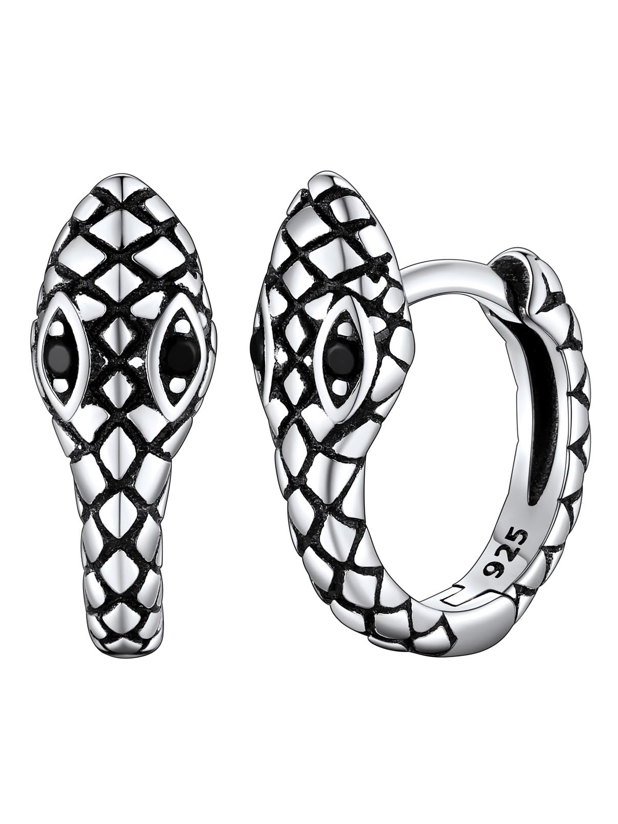 FaithHeart Dragon/Dinosaur/Snake Hoop Earrings for Men, Sturdy Stainless Steel Punk Biker Animals Hypoallergenic Jewelry, Gift Box