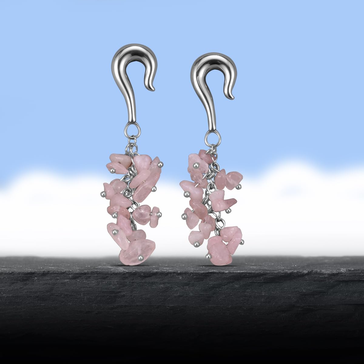 2G Ear Hanger Dangle Plug Gauges For Women 6mm Ear Gauge Weighted Plug Stainless Steel Ear Weight Stretcher Piercing Earrings Women Body Piercing Jewelry