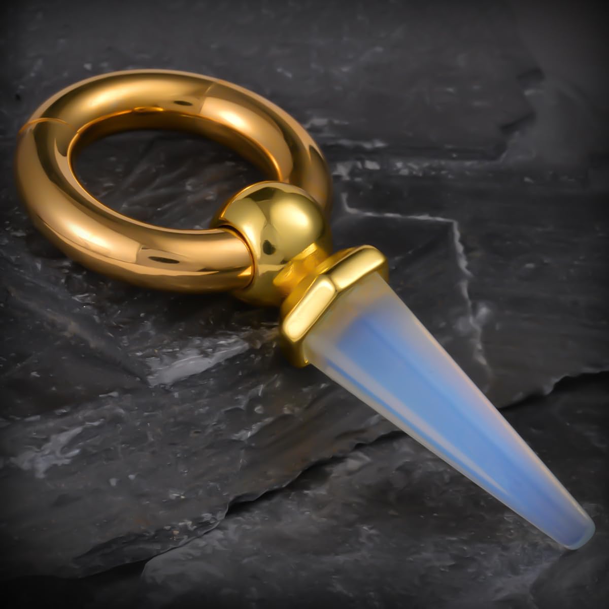 2g Ear Hanger Heavy Dangle Gauge Plug For Women 6mm Ear Weight For Stretched Ears Opal Gauge Tunnels For Ear Women Body Piercing Jewelry