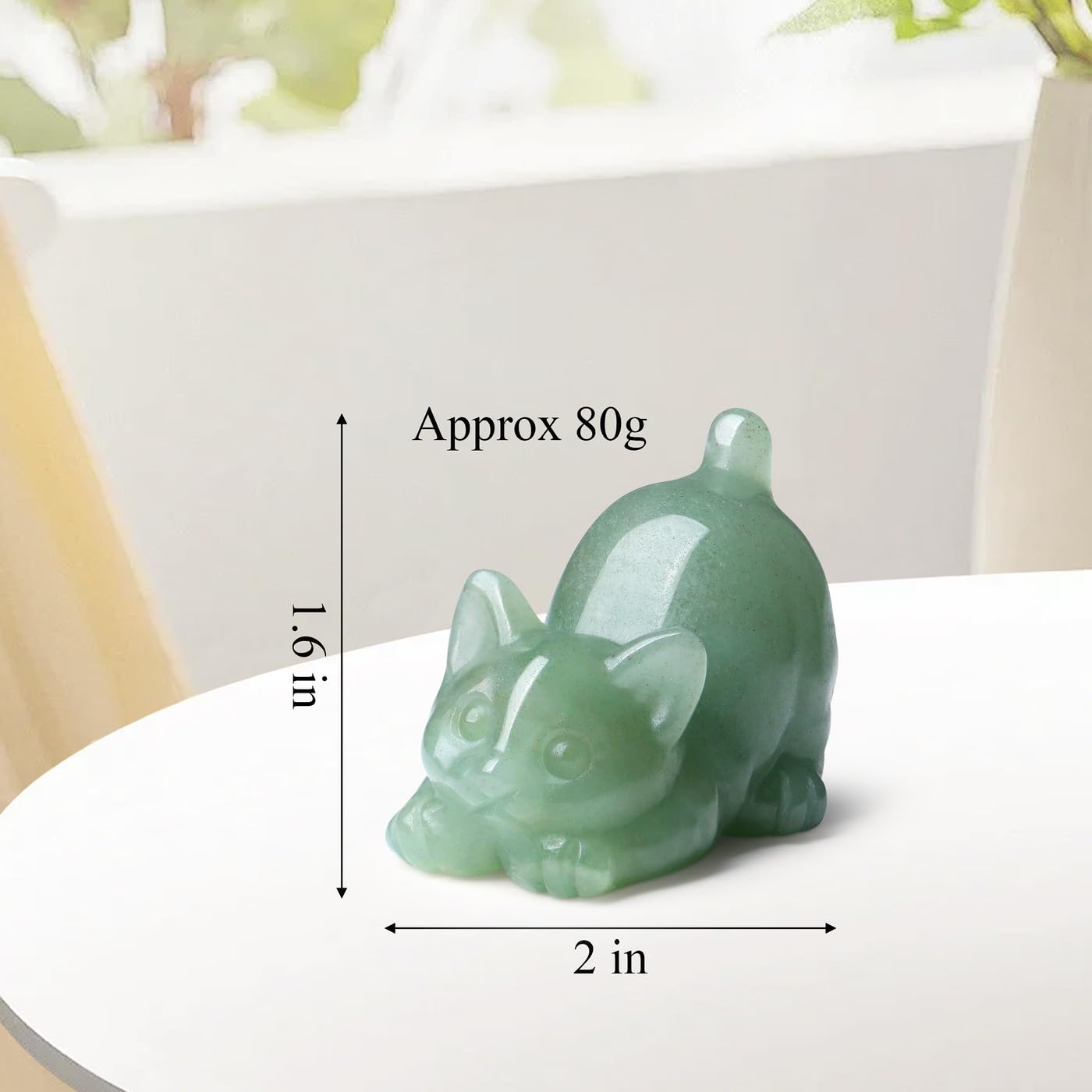 Black Obsidian Cat Statue Crystals and Healing Stones Cat Carved Room Home Decor Figurines for Office Lazy Sculpture Stone Crystal Desk Cute Art Decoration Gemstones Gifts for Cat Lovers Women