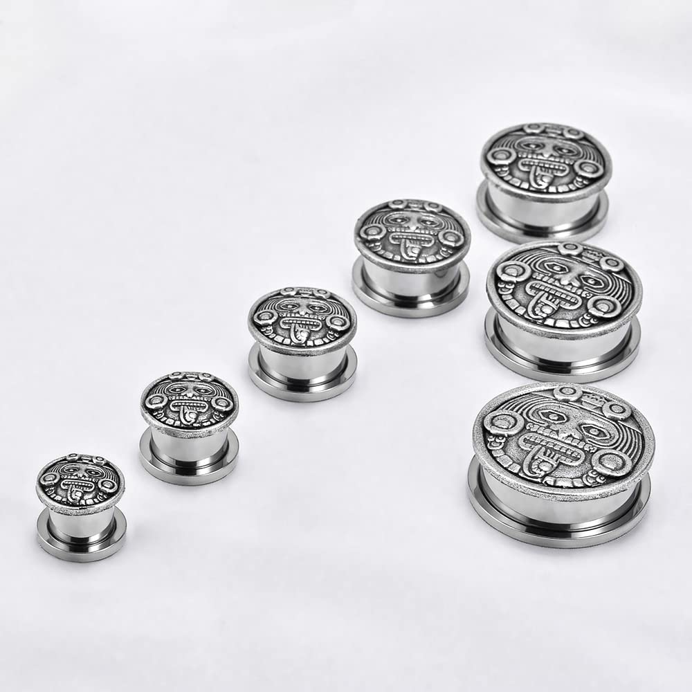 1 Pair Stainless Steel Screw Ear Gauges Flesh Tunnels Plugs Punk Cross Stretcher Piercing For Men Women Gauge 8mm-25mm