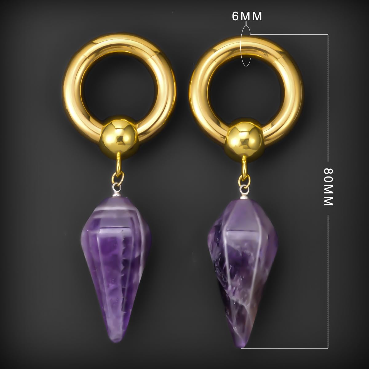 2g Ear Hanger Heavy Dangle Gauge Plug For Women 6mm Ear Weight For Stretched Ears Opal Gauge Tunnels For Ear Women Body Piercing Jewelry