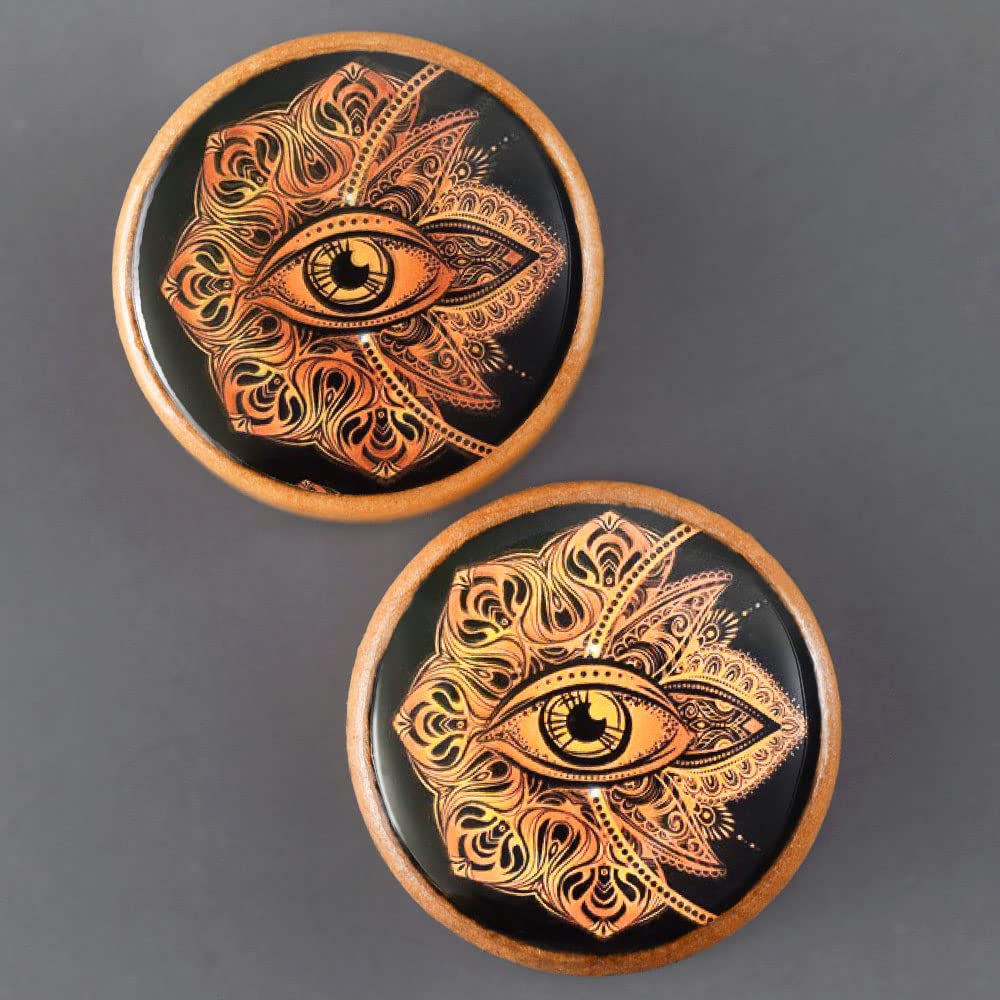 2 PCS Ear Gauges Resin Wood Stretching Ear Tunnels Expanders Body Piercing Jewelry