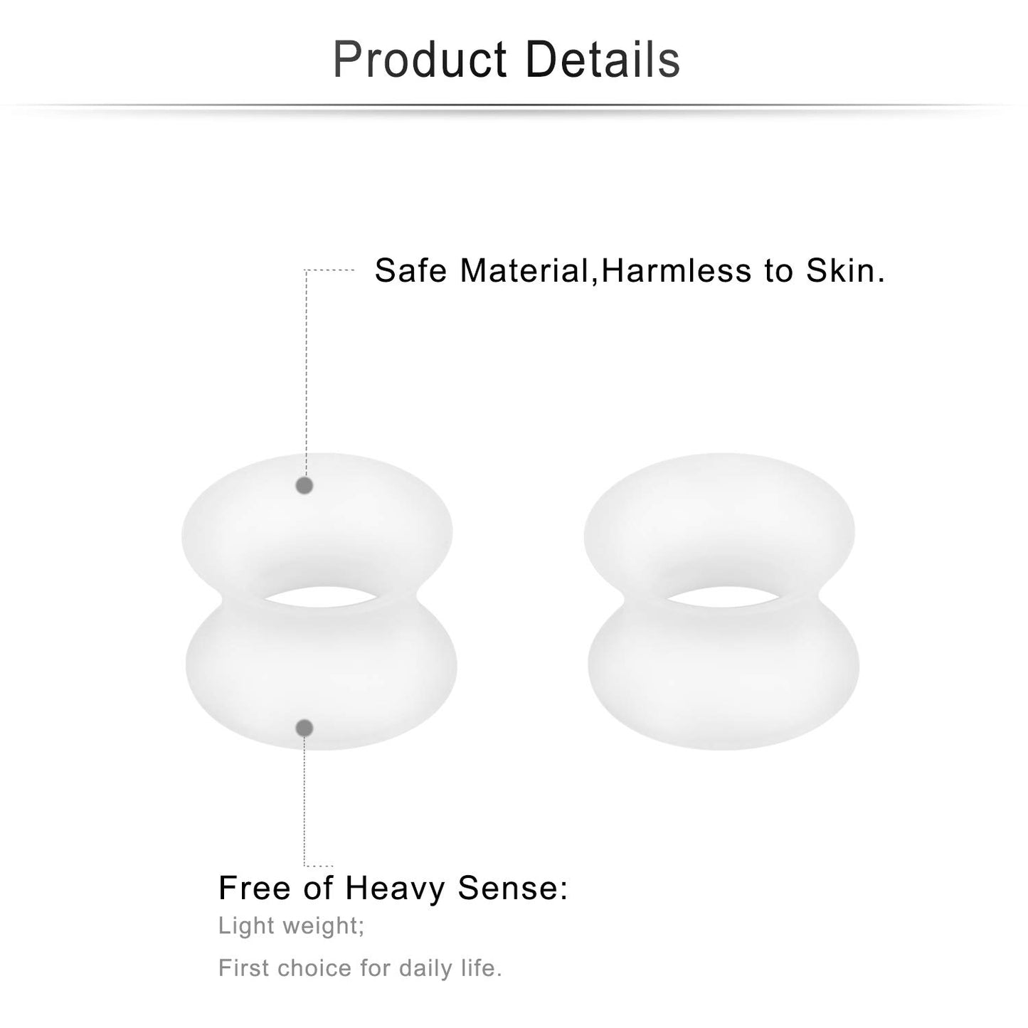 Cisyozi 6 Pairs Ultra Thin Silicone Ear Skin Flexible Flesh Tunnel Expander Stretching Gauge Earlets Plug Gauges Kit Earlets Retainer Same Sizes 6G-20mm 3 Colors