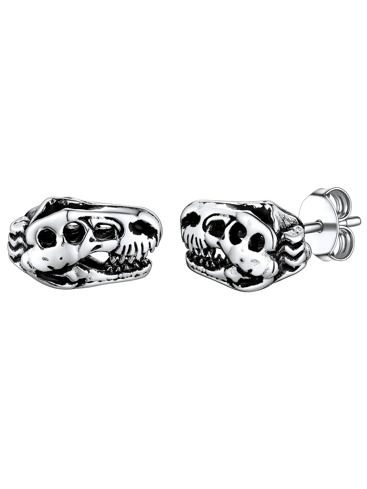 FaithHeart Dragon/Dinosaur/Snake Hoop Earrings for Men, Sturdy Stainless Steel Punk Biker Animals Hypoallergenic Jewelry, Gift Box