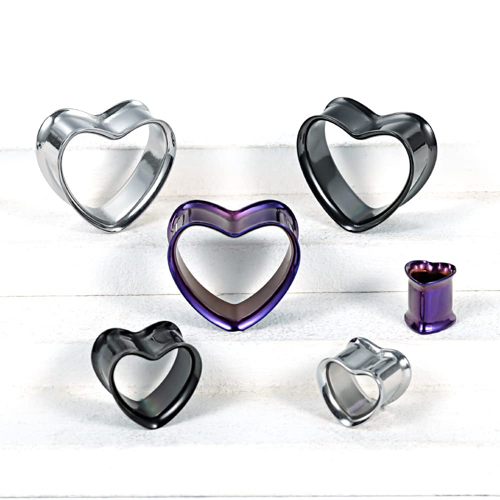 2PCS Stainless Steel Screw Ear Gauges Tunnels Hollow Double Flare Black Gold For Man For Woman Body Piercing Jewelry 6mm-30mm Stretcher