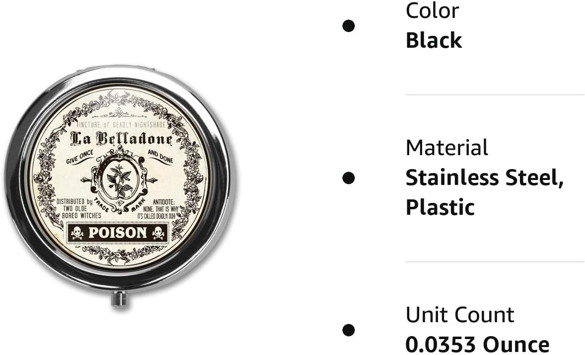 Poison Pill Box Case Pillbox Holder Trinket Stash Box Arsenic Vintage Style Medicine Vitamin Pill Organizer Case