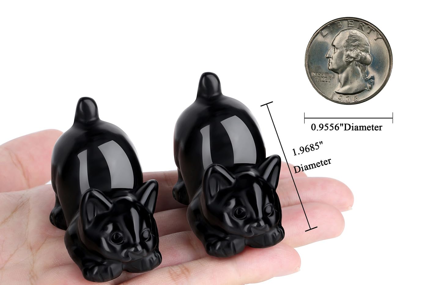 Black Obsidian Cat Statue Crystals and Healing Stones Cat Carved Room Home Decor Figurines for Office Lazy Sculpture Stone Crystal Desk Cute Art Decoration Gemstones Gifts for Cat Lovers Women