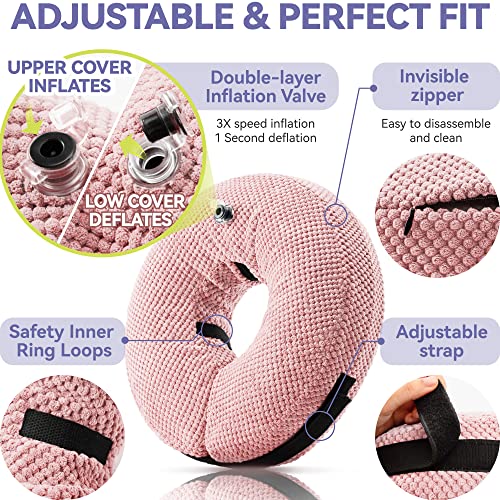 Soft Inflatable Dog Cone Collar for Large Medium Small Dogs Cats After Surgery - Dog Neck Donut, E Collar, Elizabethan Collar Alternatives for Dogs Recovery