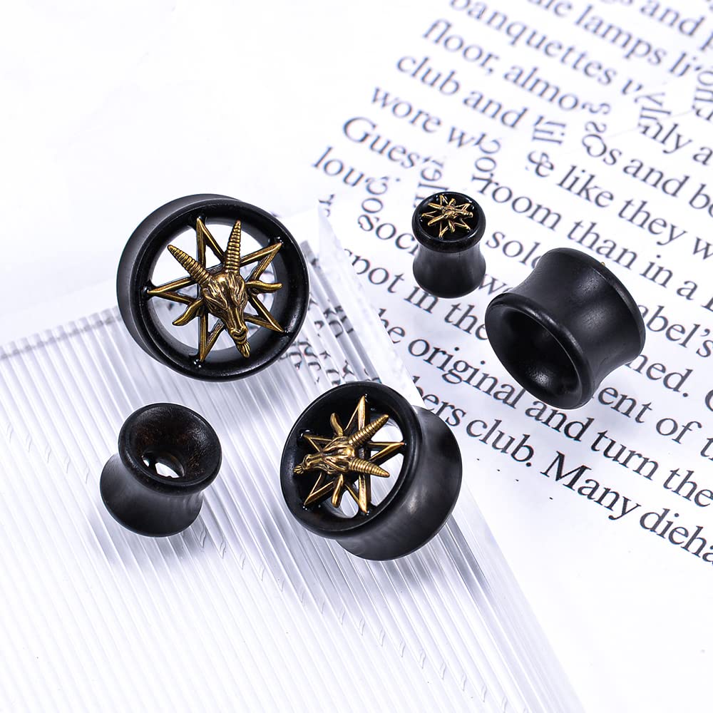 2PCS Organic Red Sandalwood Hollow Double Flared Ear Gauges Tunnels Expander Tree Of Life Jewelry For Man For Woman Body Piercing Jewelry 0g-1 inch.