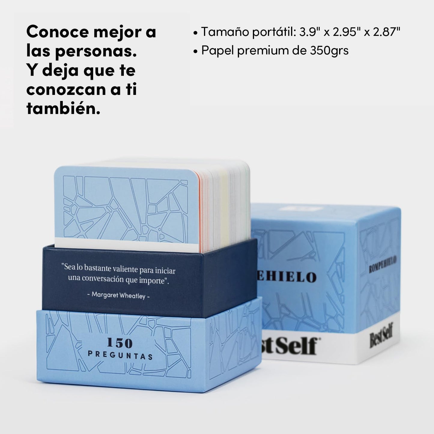 BestSelf Icebreaker Deeper Talk Deck - Conversation Starter Card Pack to Deepen Friendships with 150 Prompts to Create Real Conversations for Friends, Coworkers, Family, Dates