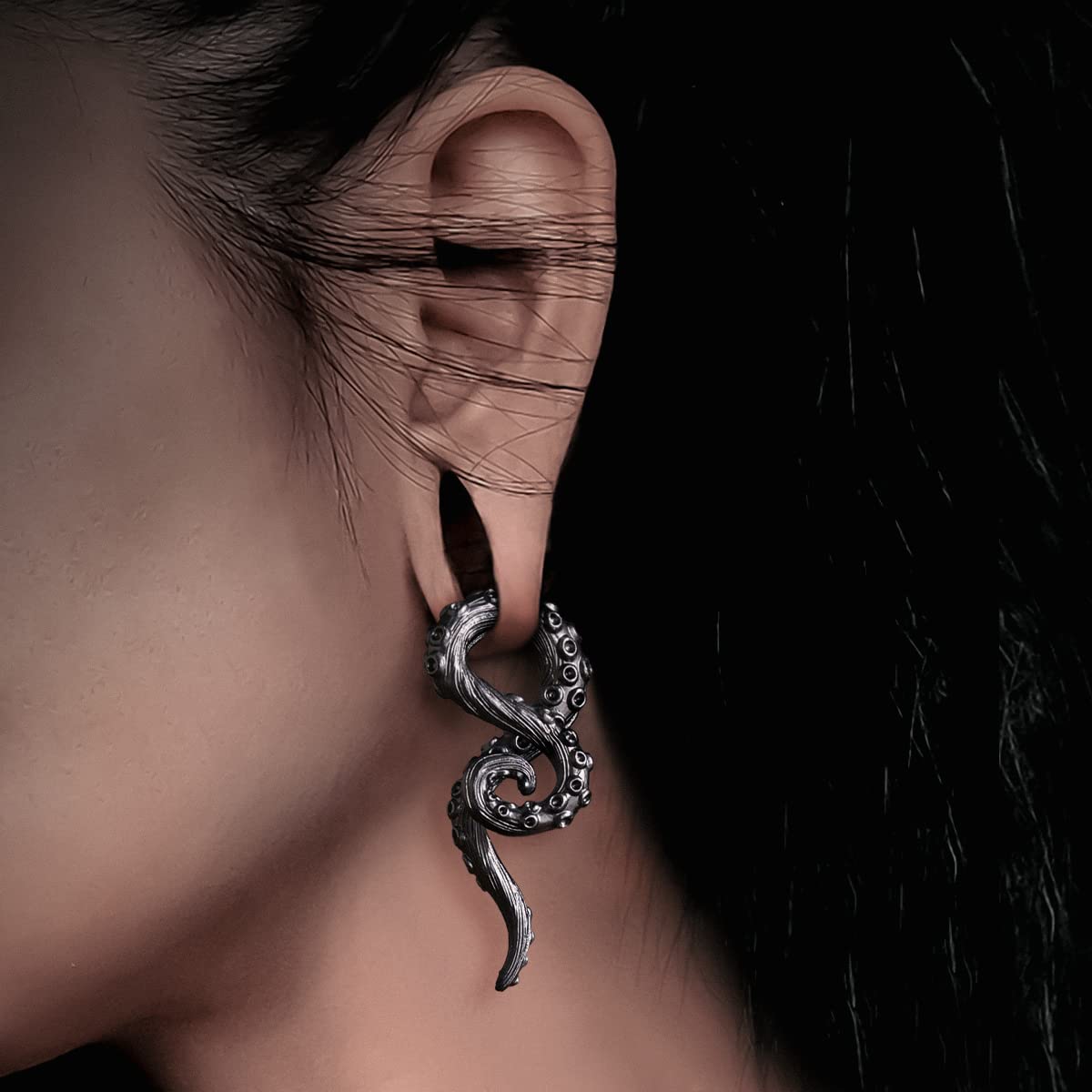 2PCS 2G Ear Sprial Tapers Plug Gauges Brass Ear Stretcher Hangers 6mm Gothic Ear Tunnels Expander Piercing Jewelry