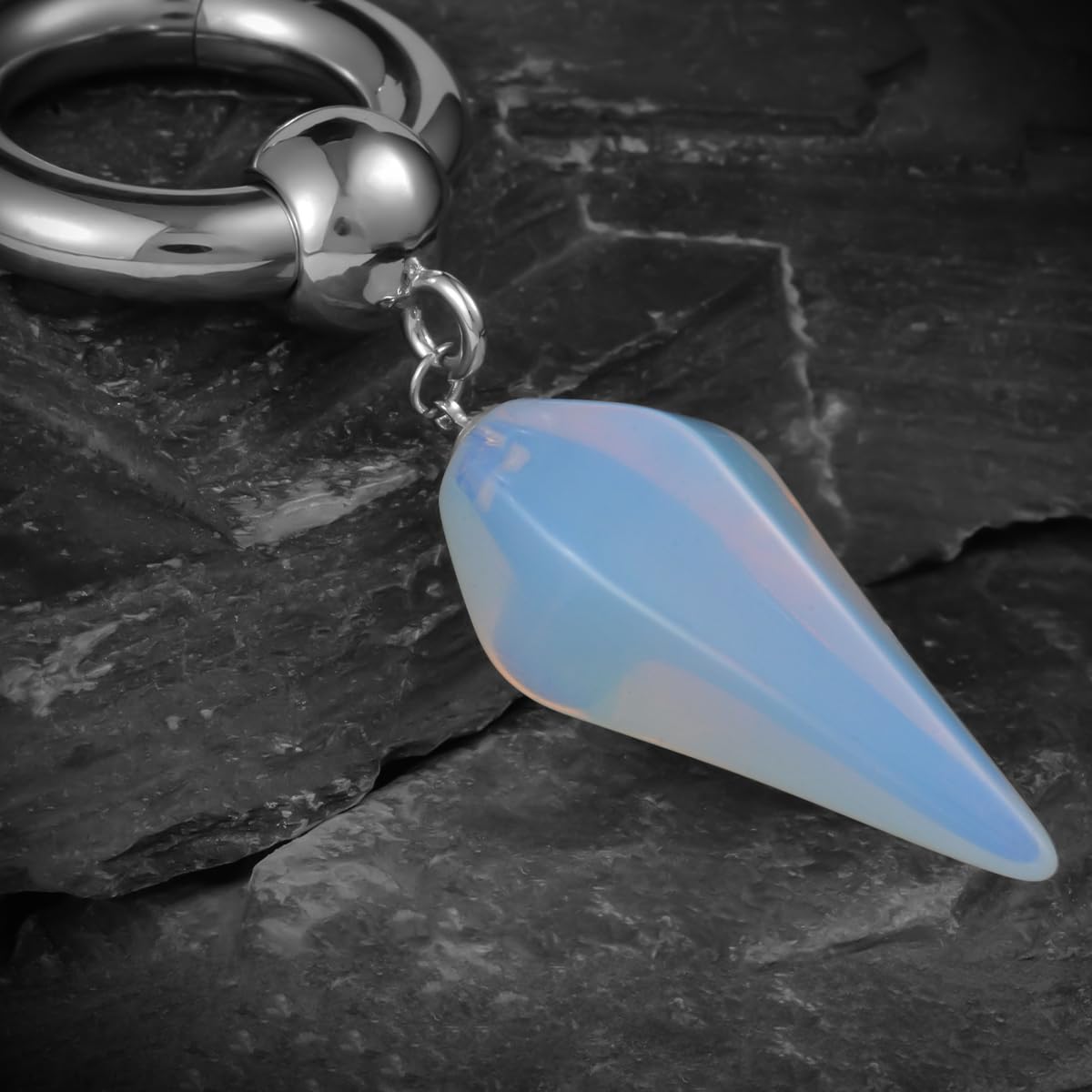 2g Ear Hanger Heavy Dangle Gauge Plug For Women 6mm Ear Weight For Stretched Ears Opal Gauge Tunnels For Ear Women Body Piercing Jewelry