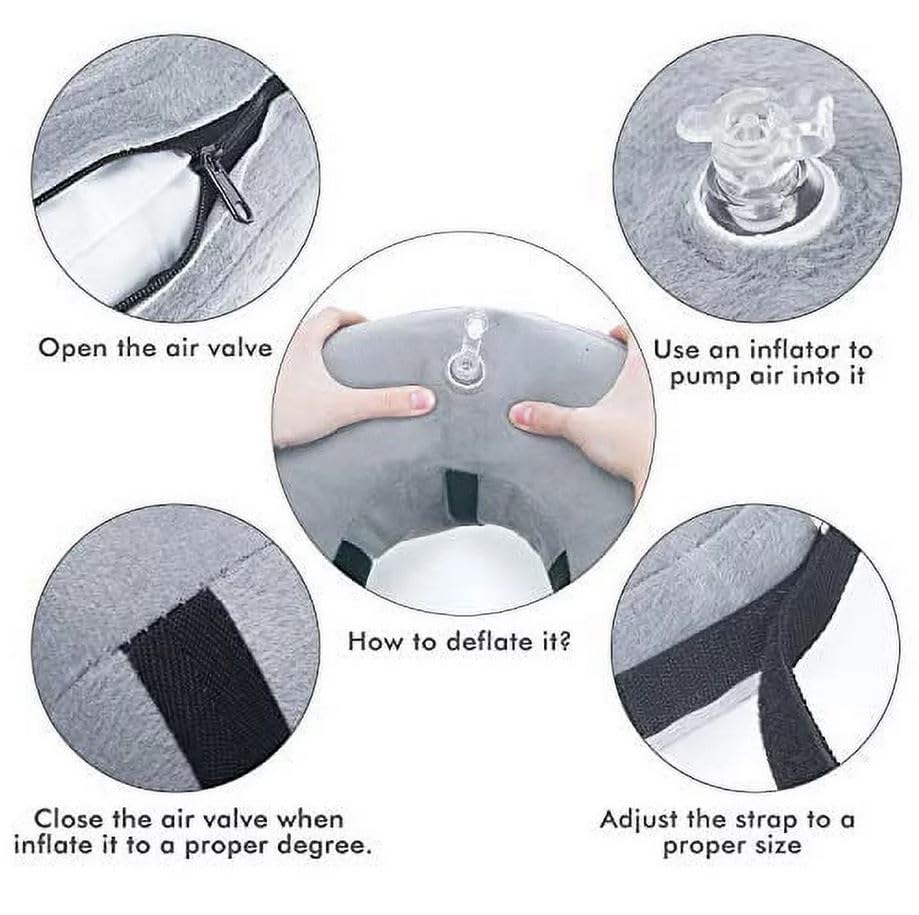 BENCMATE Protective Inflatable Collar for Dogs and Cats - Soft Pet Recovery Collar Does Not Block Vision E-Collar (X-Large, Blue)