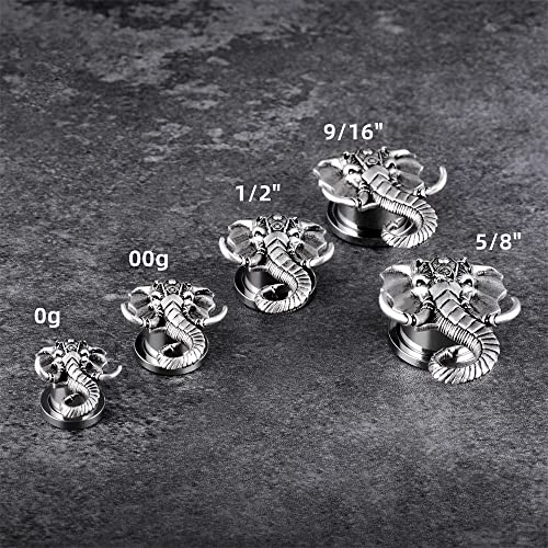 1 Pair Retro Ear Gauges Screw Fit Plug Flesh Tunnels Cat Fox Elephant Stretcher Earrings Hanger Expander Piercing Jewelry 8mm-25mm
