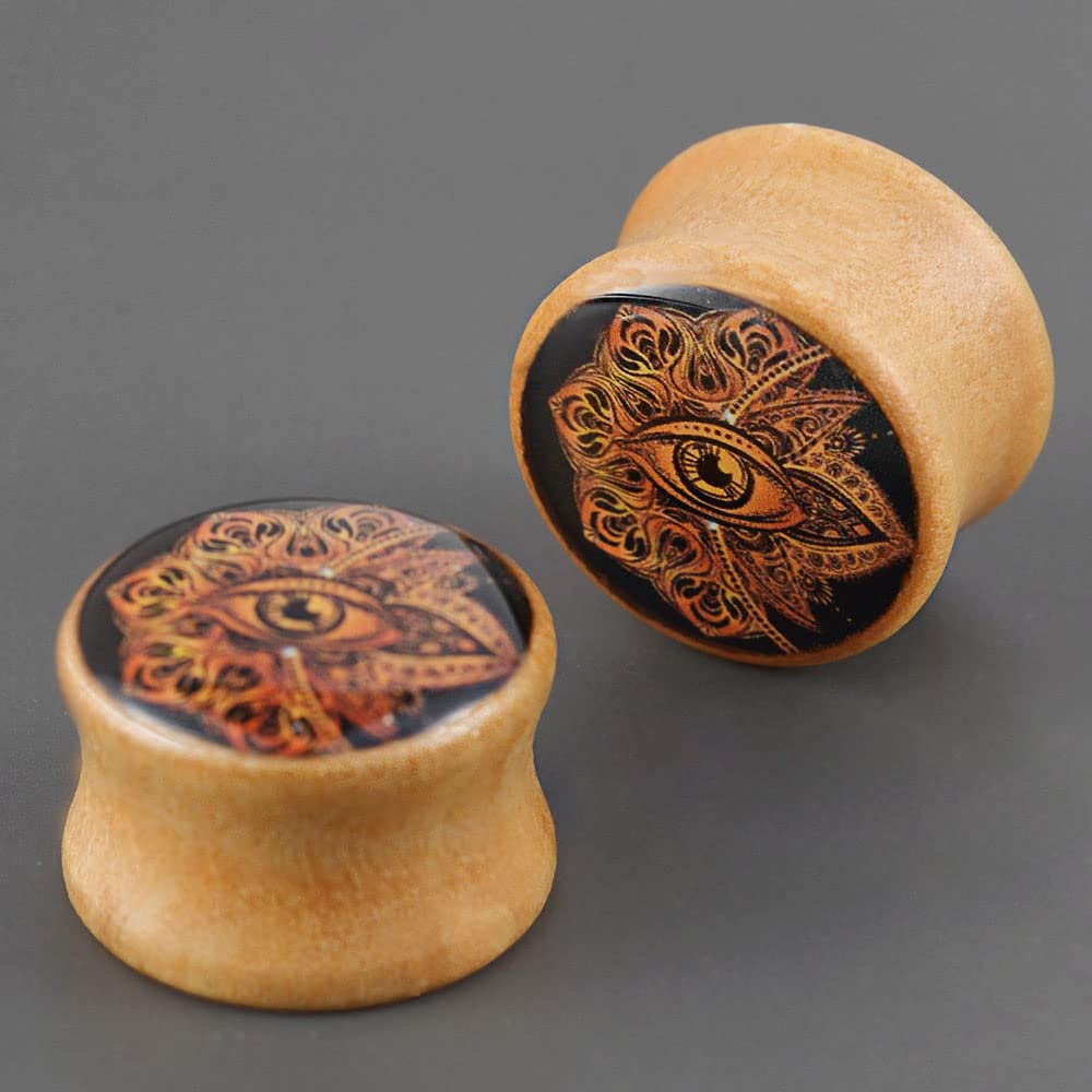 2 PCS Ear Gauges Resin Wood Stretching Ear Tunnels Expanders Body Piercing Jewelry